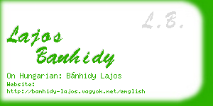 lajos banhidy business card
